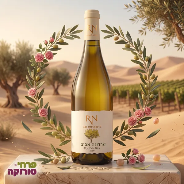 יין רמת נגב ‘שרדונה אביב’ (לבן יבש).