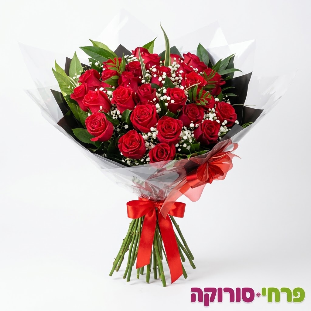 זר ורדים מלכותי • זר ענק של ורדים אדומים מובחרים בעיצוב יוקרתי