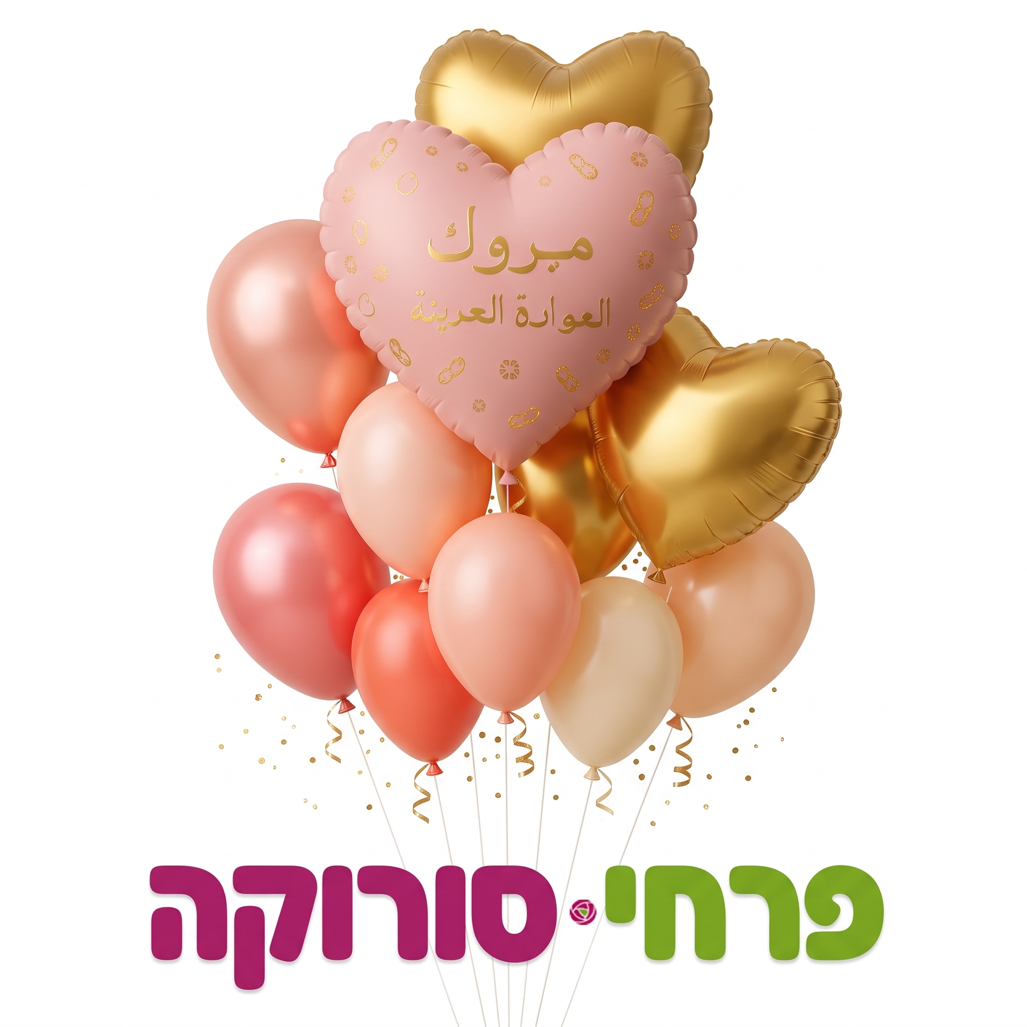 זר בלונים הולדת הבת ערבית