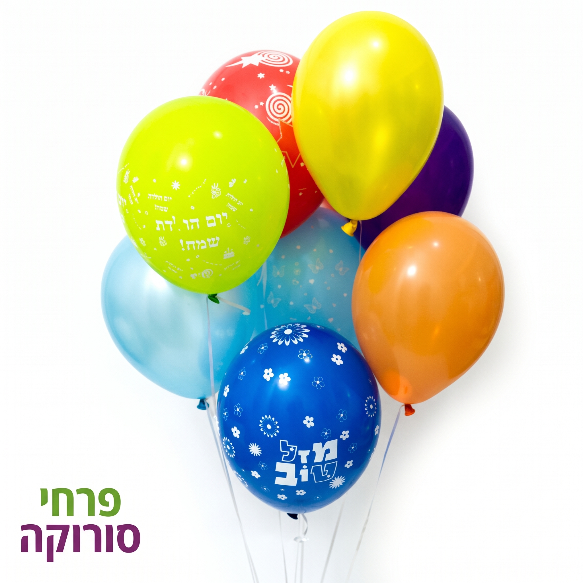 בלונים רגילים ומודפסים.